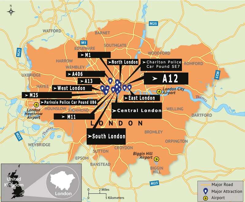 Map of our London service area